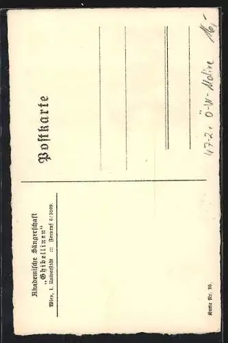Künstler-AK Wien, Akademische Sängerschaft Ghibellinen, Studentenwappen