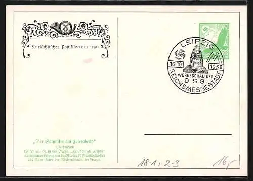 Künstler-AK Kursächsischer Postillion um 1790, Ganzsache