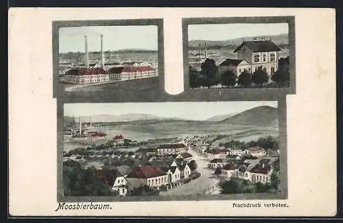 AK Atzenbrugg, Moosbierbaum, Bahnhof, Fabrik