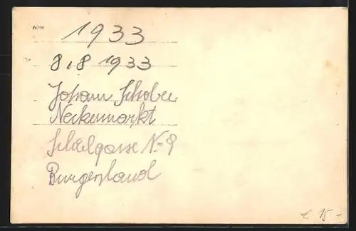 Foto-AK Neumarkt /Burgenland, Haus von Johann Schober, Schulgasse 9