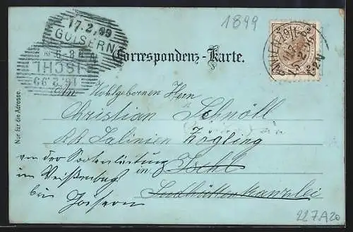 Mondschein-Lithographie Raach am Hochgebirge, Gruss aus Schlagl, Hotel Joh. Westermayer