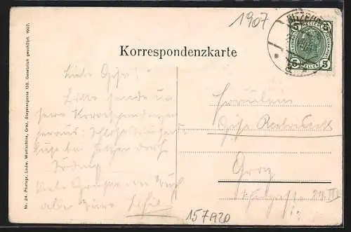 AK Hitzendorf, Haus Tausendlust, Ortschaft aus der Ferne