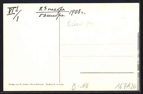 AK Oberhollabrunn, Bahnstrasse mit Buchdruckerei & Buhchandlung Maximilian Jordan