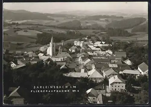 AK Sarleinsbach i. M., Teilansicht, Fliegeraufnahme