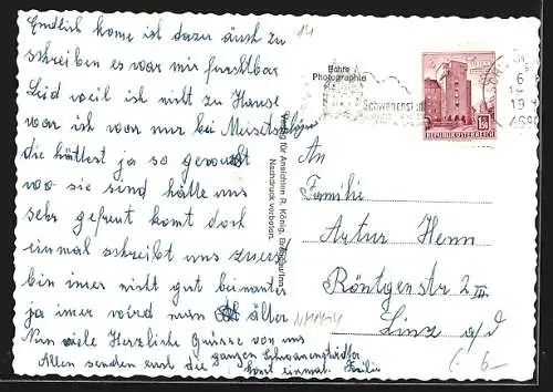 AK Schwanenstadt, Teilansicht mit Traunstein und Totem Gebirge