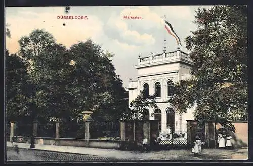 AK Düsseldorf, Malkasten mit Reichsfahne