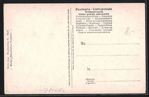 AK Merl, Ortsansicht mit Uferpartie