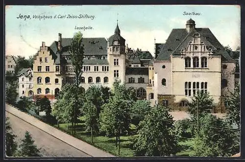AK Jena, Volkshaus der Carl-Zeiss-Stiftung, Lesehalle und Saalbau