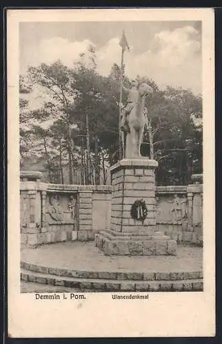 AK Demmin i. Pom., Am Ulanendenkmal