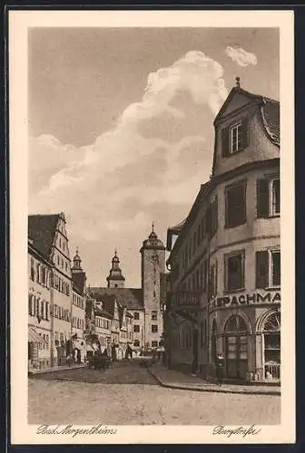 AK Bad Mergentheim, Blick in die Burgstrasse