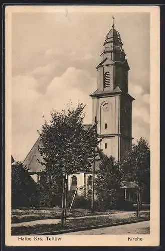 AK Halbe /Krs. Teltow, Blick zur Kirche