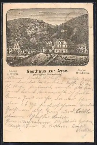 Lithographie Braunschweig, Gasthaus zur Asse