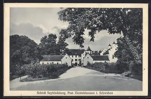 AK Ziemetshausen i. Schwaben, Blick zum Schloss Seyfriedsberg