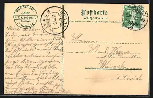 AK Hurden, Gasthof zum Adler am Zürichsee