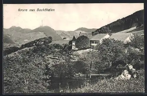 AK Bachthalen, Ortsansicht aus der Vogelschau