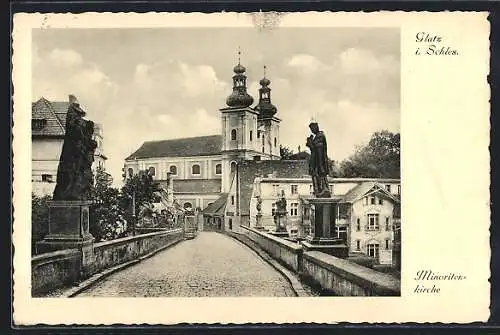 AK Glatz i. Schles., Blick auf die Minoritenkirche