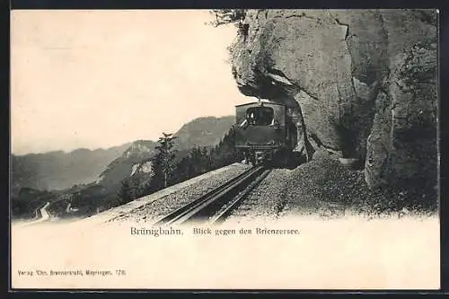 AK Brünigbahn, Blick gegen den Brienzersee