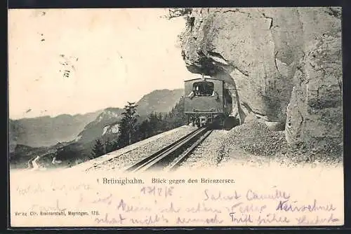 AK Brünigbahn, Blick gegen den Brienzersee