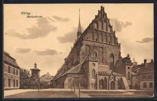 AK Elbing, Partie an der Marienkirche