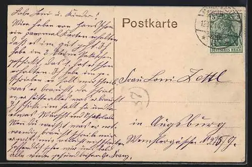 AK Mainz, Rheinpartie, Dampfer Wilhelmina an der Anlegestelle