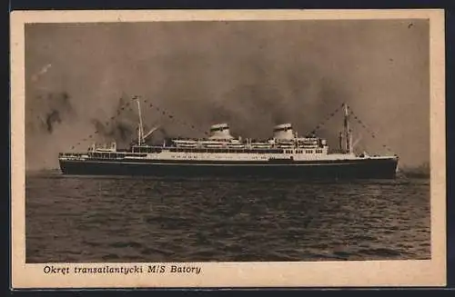 AK Passagierschiff MS Batory auf hoher See