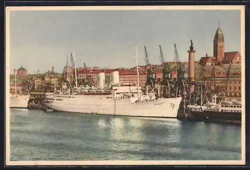 AK Passagierschiff M.S. Gripsholm am Anleger, Swedish American Line