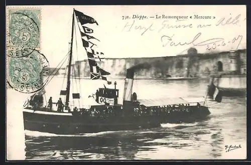 AK Dieppe, Der Schlepper Mercure vor der Küste