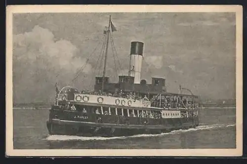 AK Binnenschiff J. Farley in voller Fahrt