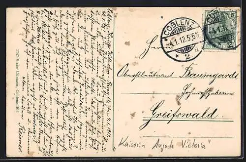 AK Rhein-Dampfer Kaiserin Auguste-Victoria vor dem Loreley-Felsen