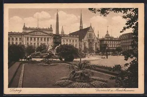 AK Leipzig, Universität u. Mendebrunnen