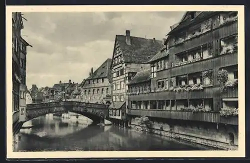 AK Nürnberg, Flusspartie mit Brücke