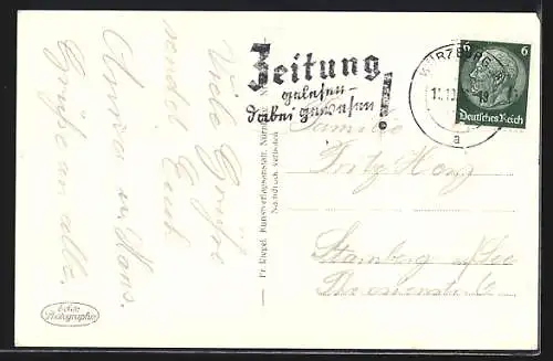 AK Würzburg, Stadtansicht vom Käppele aus