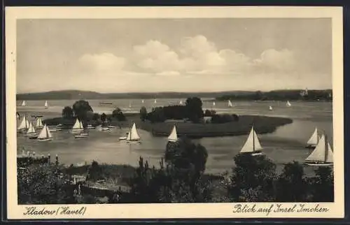 AK Berlin-Kladow /Havel, Blick auf Insel Imchen