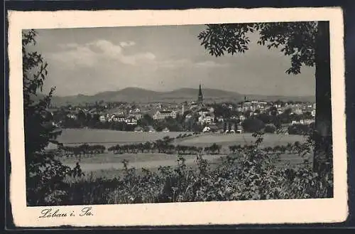 AK Löbau i. Sa., Teilansicht mit Bäumen