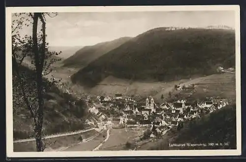 AK Wiesensteig, Totalansicht vom Berg aus