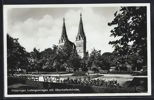 AK Göppingen, Ludwigsanlagen mit Oberhofenkirche