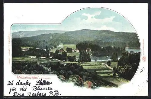 AK Wilhelmsthal bei Eisenach, Ortsansicht mit Umgebung aus der Vogelschau