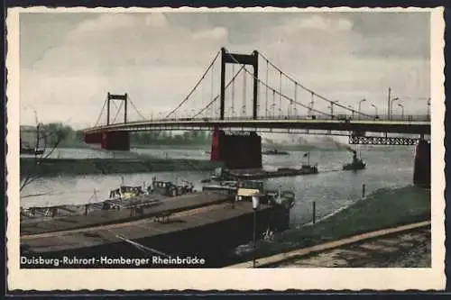 AK Duisburg-Ruhrort, Homberger Rheinbrücke