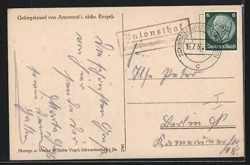 AK Antonsthal i. sächs. Erzgeb., Gebirgskessel