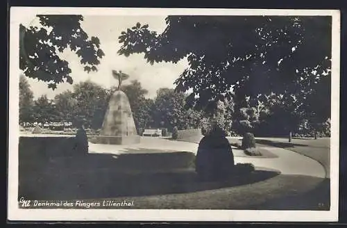 AK Berlin-Lichterfelde, Denkmal des Fliegers Lilienthal