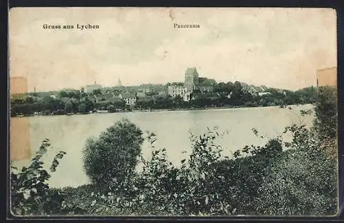 AK Lychen, Ortspanorama am Fluss