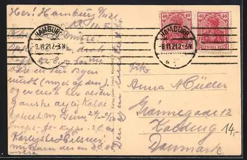 AK Hamburg-St. Georg, Restaurant Rieken, Steindamm 42-44, Bismarck-Denkmal