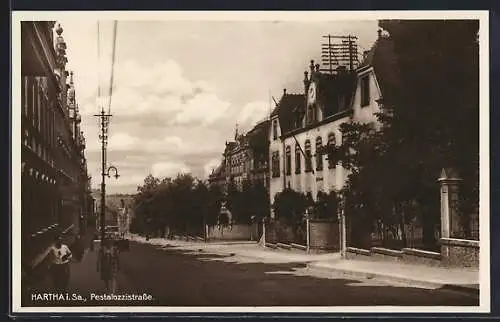 AK Hartha i. Sa., Partie in der Pestalozzistrasse