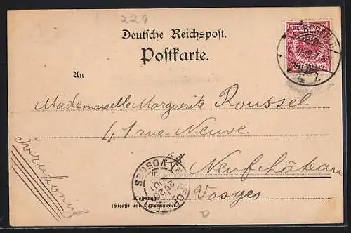 Lithographie Remscheid, Totalansicht, Krankenhaus, Realschule, Lutherkirche