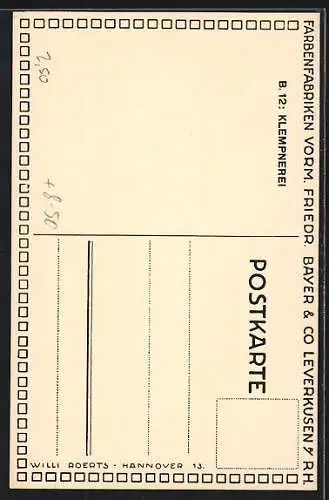 AK Leverkusen, Fabrikarbeiterinnen arbeiten in der Klempnerei d. Farbenfabriken vorm. F. Bayer & Co.