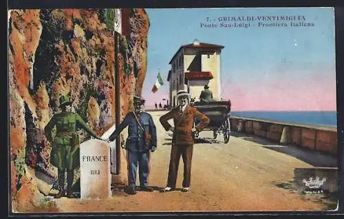 AK Grimaldi-Ventimiglia, Ponte San-Luigi, Frontiera Italiana