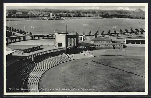 AK Breslau, Hermann Göring Stadion mit Schlesierkampfbahn & Friesenwiese