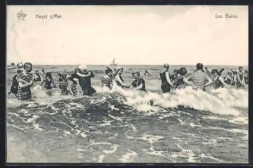 AK Middelkerke, les bains mit Badegästen