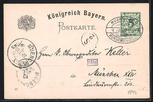 Künstler-AK Paul Ritter: Nürnberg, XII. Deutsches Bundesschiessen 1897