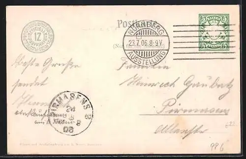 Künstler-AK Nürnberg, Bayer. Jubiläums-Landes-Ausstellung 1906, Kunsthalle